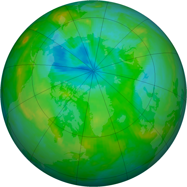 Arctic ozone map for 31 July 2002